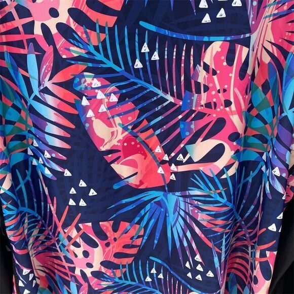 BesserBay Women's 2XL Rash Guard Top Tropical Hawaiian Print Long Sleeve - Picture 6 of 8